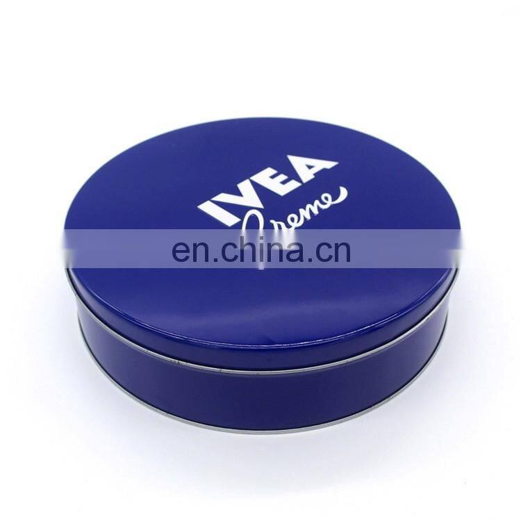 2015 new style miniature round bule tin box for sale