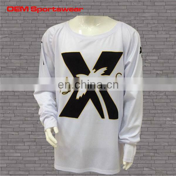Dye sublimation custom white long sleeve t shirts