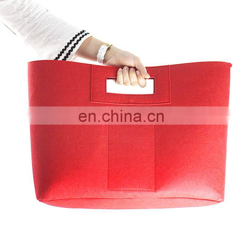 customized color logo wool shopping custom handbags chinese products felt non woven women hand bag
