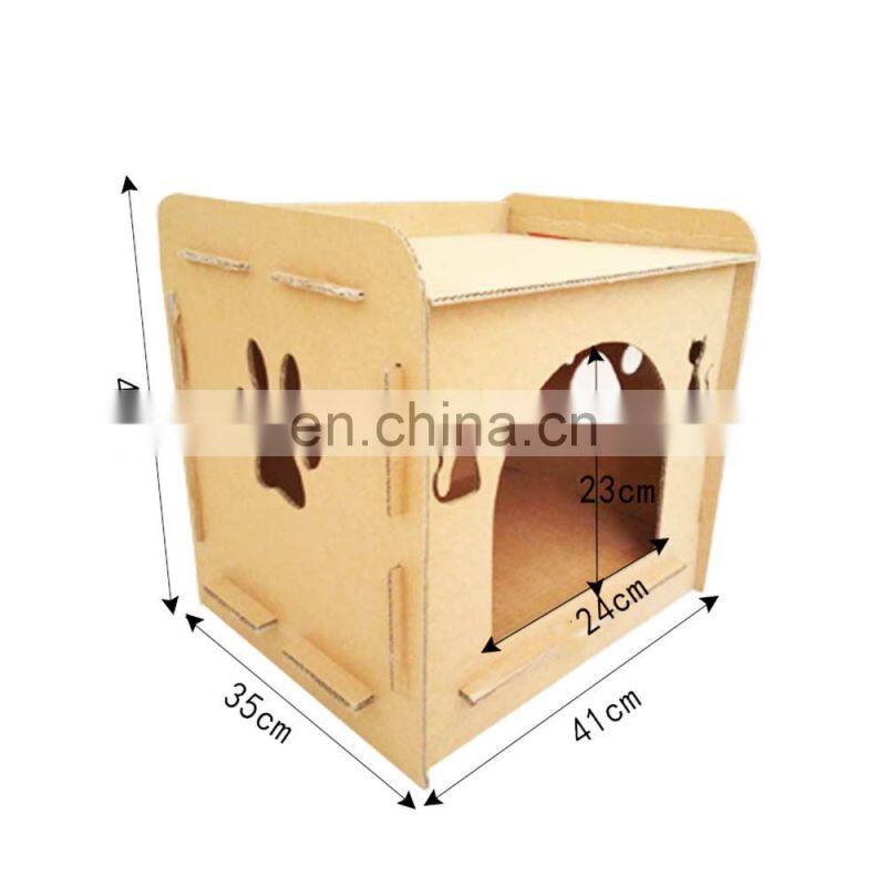 Wholesale Eco Friendly Large Removable Big Indoor Cardboard Cat Bed House