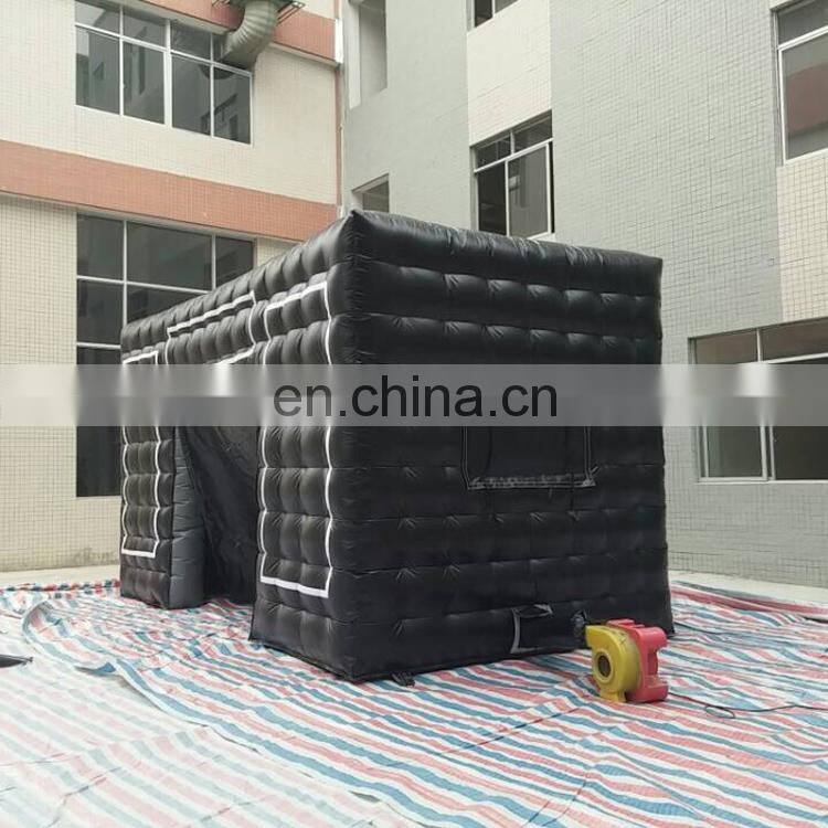 Commercial Black Portable Inflatable Tube Kiosk Blow up Booth Inflatable Cube Party Tent