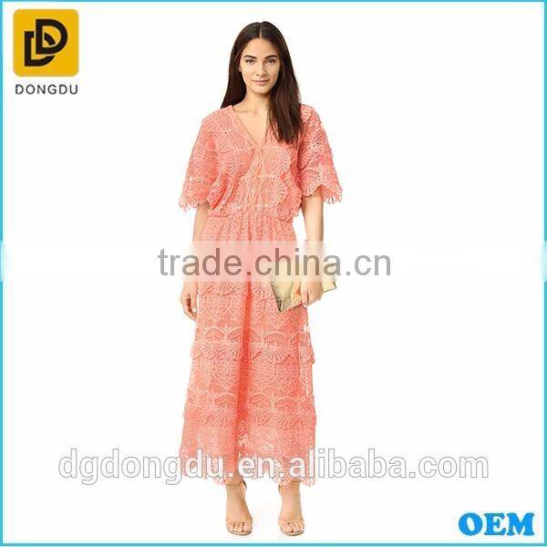 Wholesale 2016 fashion lace sexy long evening dress lady red formal dress