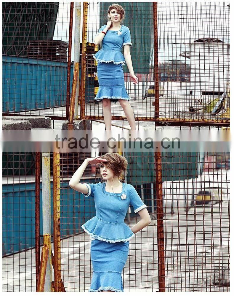 hot sell ladies latest denim skirt