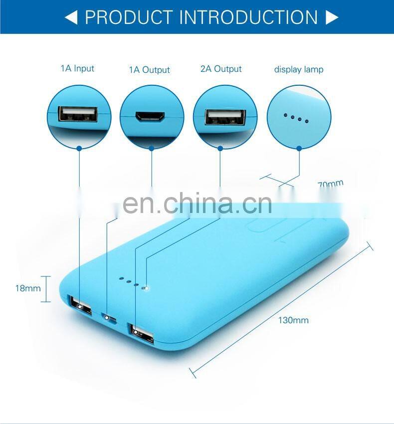 rohs Macaron color smart 10000mah mobile charger Portable battery popular sale on ALibaba