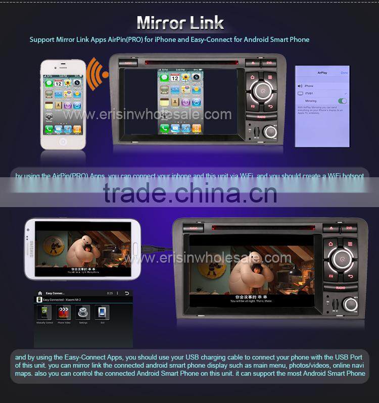 Erisin ES2027A 7" HD Quad Core Capacitive Android 4.4.4 Auto Radio GPS Car DVD for A3 S3 RS3 RNSE-PU