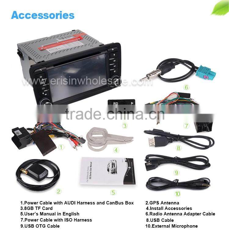 Erisin ES7047A 7" Auto Radio 2 Din Car Media Player for A3 S3 RS3 RNSE-PU