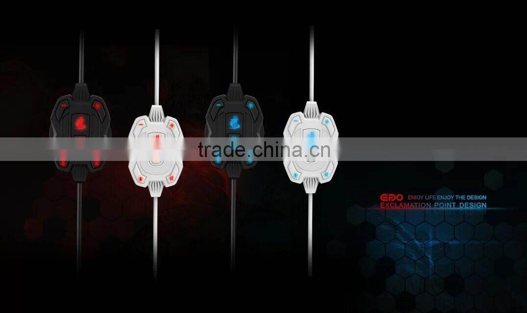 black cool heavey soft leather headset for gaming professional 7.1 sound headset