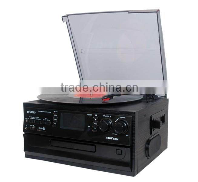 TR-19PCD:Professional Vintage design with vinyl records player usb record CD AM FM radio cassette