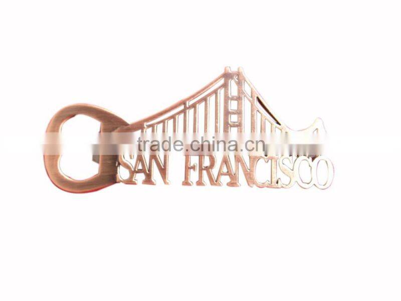 Promotional custom metal bottle openers keychains with fish shape