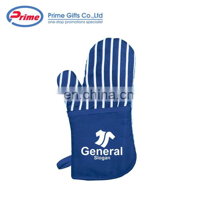 Multi Color Custom Printed Double Oven Mitt with Silicone Stripes
