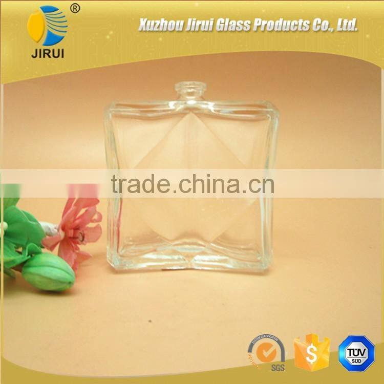unique shape clear glass perfume bottle