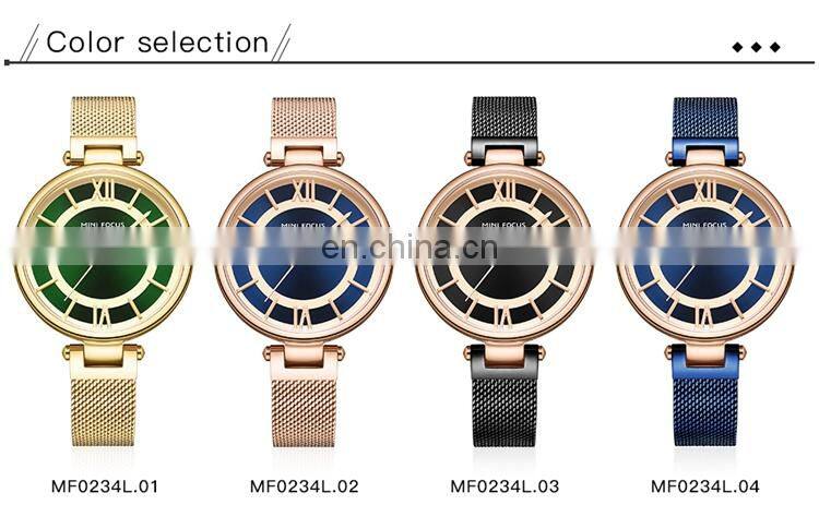 MINI FOCUS MF0234L Watch Wholesale Simple Analog Quartz Business Charm Stainless Steel Hand Ladies Watches