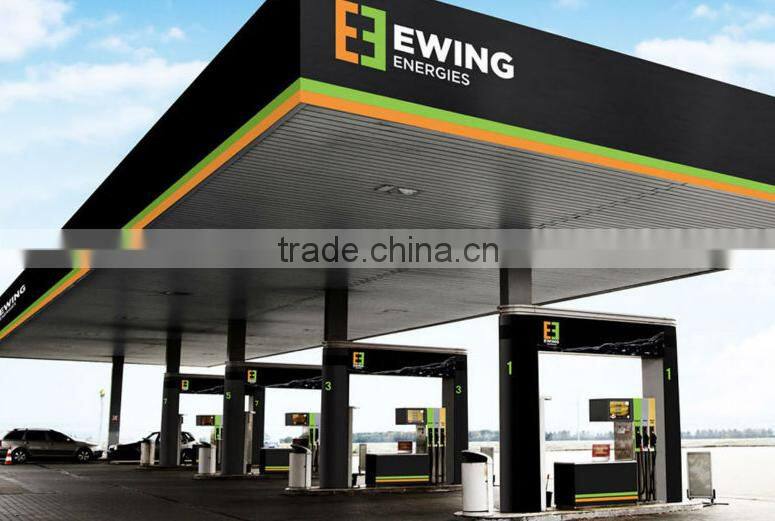 Top quality galvanized steel space frame gas station