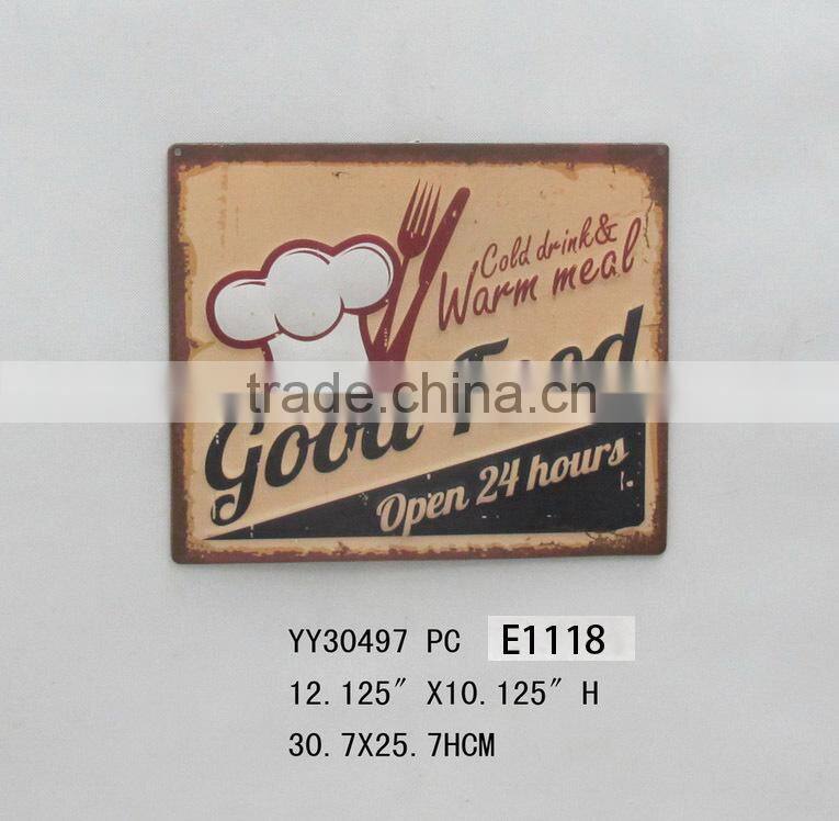 rectangle embossed tin sign, metal wall arts for home decor