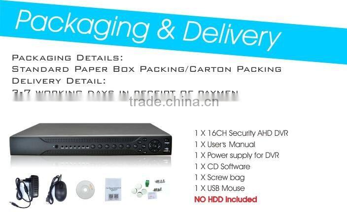 h 264 standalone Digital Video Recorder 16ch AHD 1080P DVR for CCTV camera