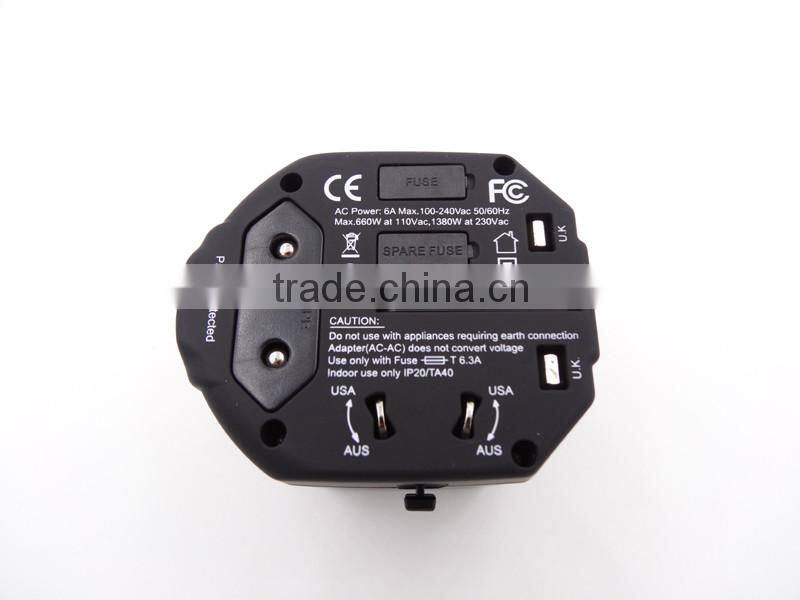 Rubber Coating CE ROHS Approved uk to australia power adapter/uk to china plug adapter/uk to euro plug adapter
