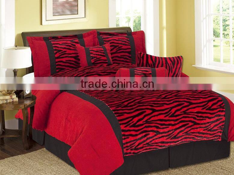 wedding flocked polyester summer comforter set