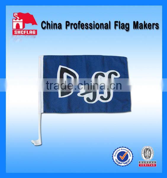 White plastic car window flag poles advertising car flag No MOQ