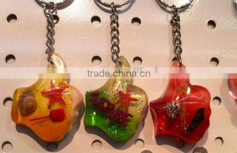 Tortoise amber key chain,Promotional key chain with inset shell,amber keychain pendant