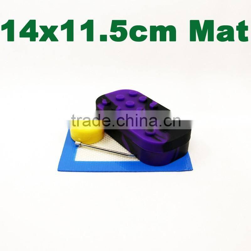 11*8.5cm silicone rubber dab mat butane hash bho oil silicone pad heat resistant fiber glass silicone wax mat