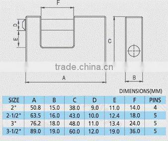 Taiwan Security Heavy Duty Rectangular Brass Padlock