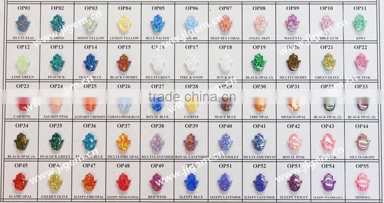 op11 Kiwi Green 8*10MM Opal Hamsa Bracelet Hand Opal Bracelet