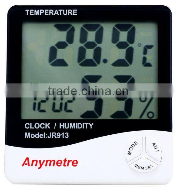 Hot Sell Digital LCD Thermo-Hygrometer With Clock