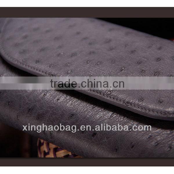 Top Branded and High Quality design real ostrich skin handbag