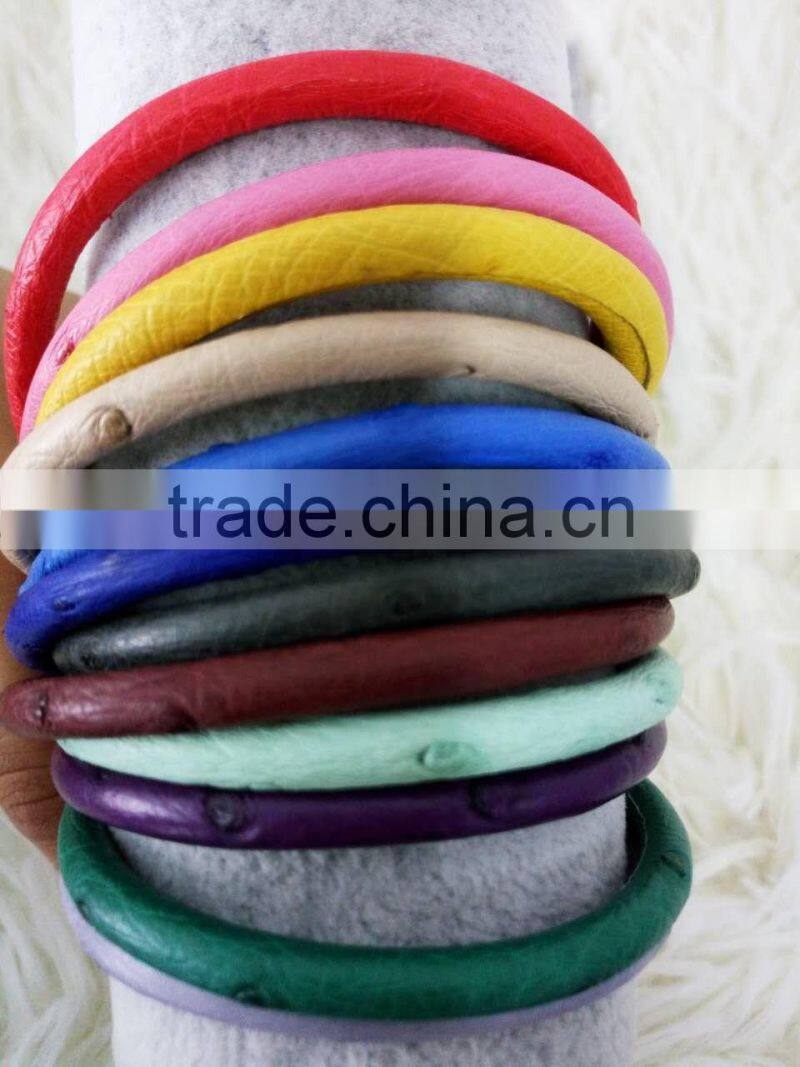Genuine Ostrich Leather High End 100% Real Ostrich Skin Leather Cord for DIY Bracelet
