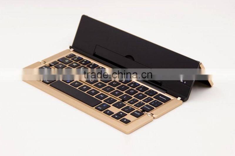 Aluminum alloy bluetooth mini folding wireless keyboard for laptop and mobile phones
