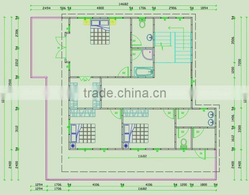 Flexible and Durable Double Floor Prefab Concrete Villa House with Luxury Decoration of More Than 70 Years