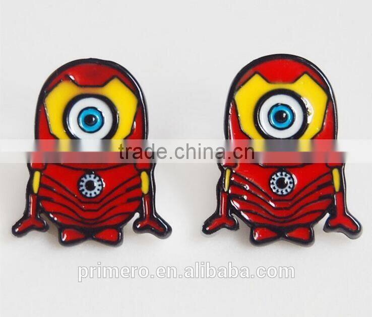 Cartoon Despicable Me earrings piercing ear stud Batman SpiderMan Iron Man