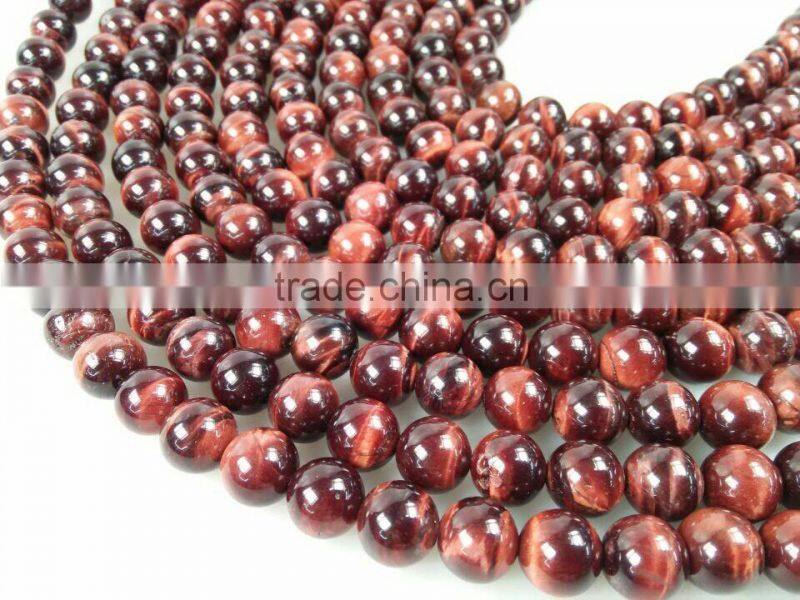 Factory Price Polish Natural Stone Beads Red Tiger Eye Stone Loose Beads