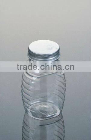 pet clear aluminum cap bottle,clear bottle food juice bottle