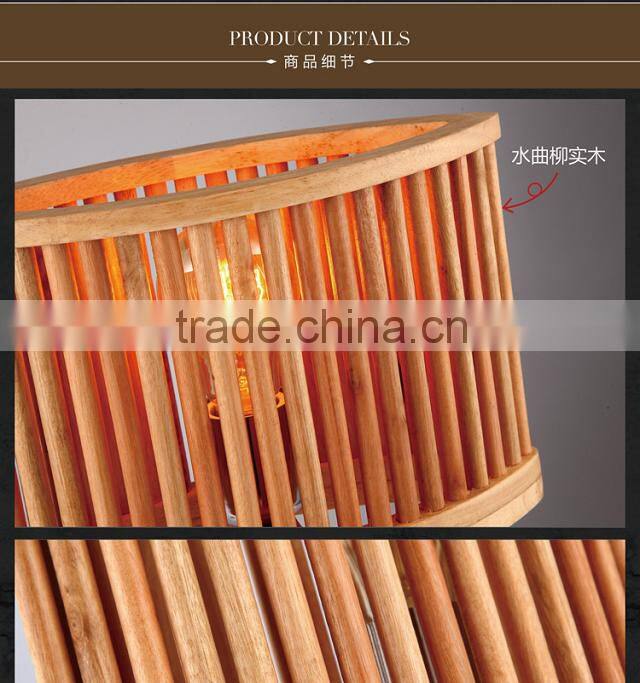 Handmade craft art wood modern table lamp for bedroom decor
