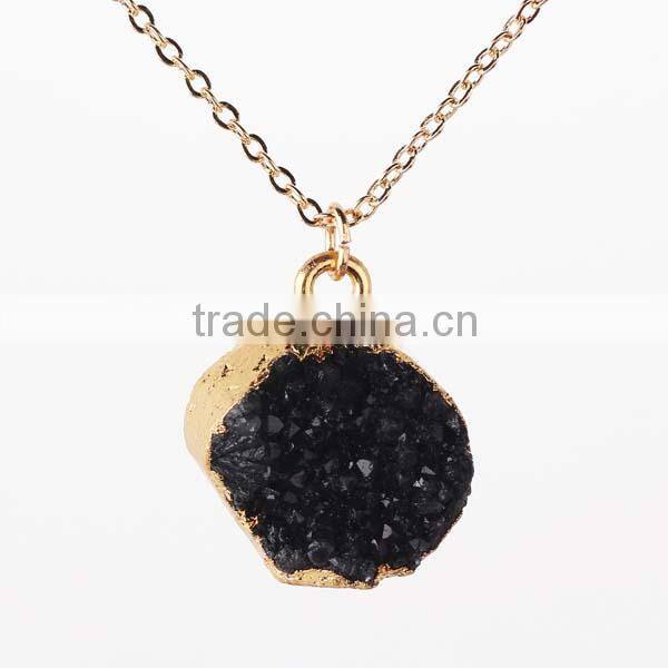 New Trendy Gold Chain Natural Crystal Stone Necklaces for Women
