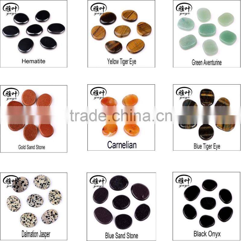 4 pcs Reiki Healing carving Oval shape reiki healing set gemstone