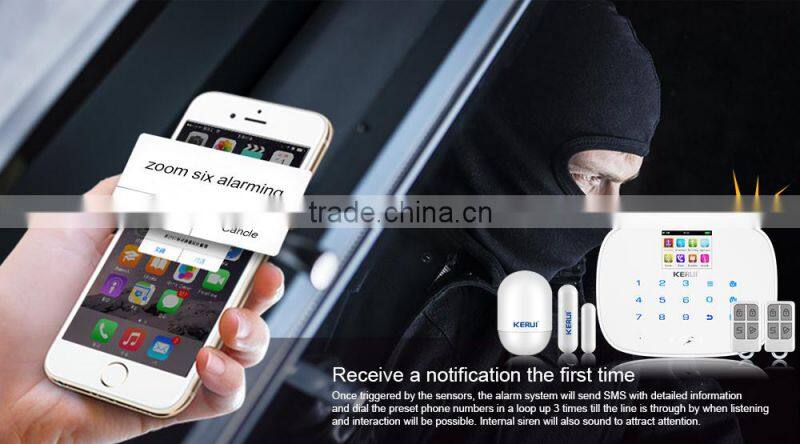 2016 KERUI high-tech wifi anti-burglar gsm security wireless smart security alarm system