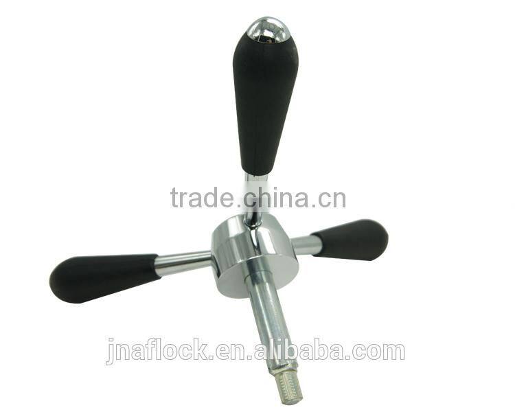 Online shopping New designed 3 spoke rubber coating stainless steel safe handle for safe and vault