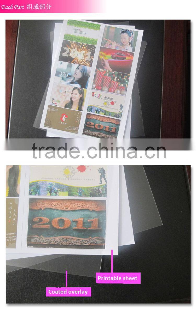 pvc coated overlay film card material A4 *0.08mm Size