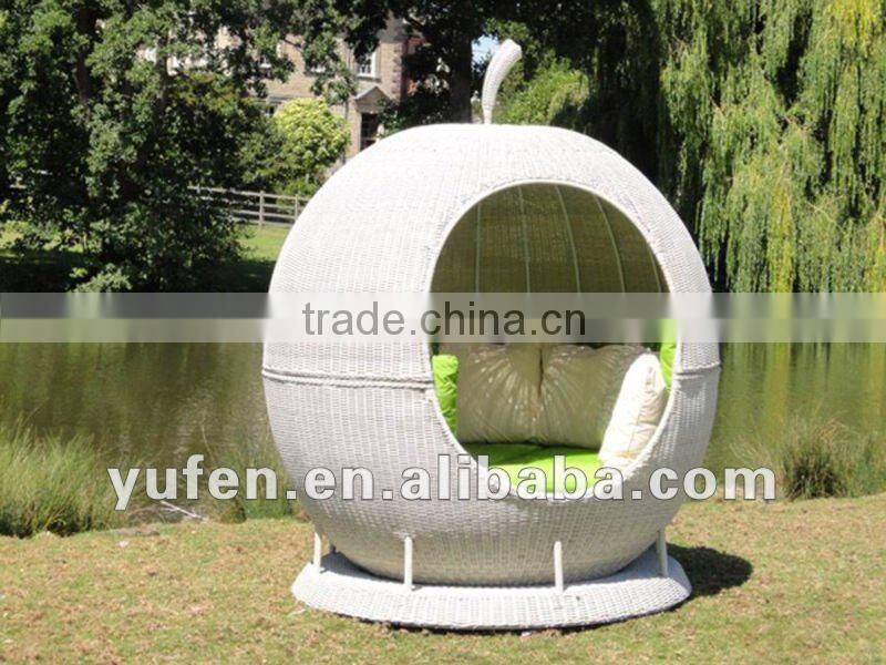 outdoor synthetic rattan furniture aluminium beach bed