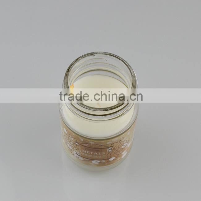 Unique scented Glass jar candle with metal lids