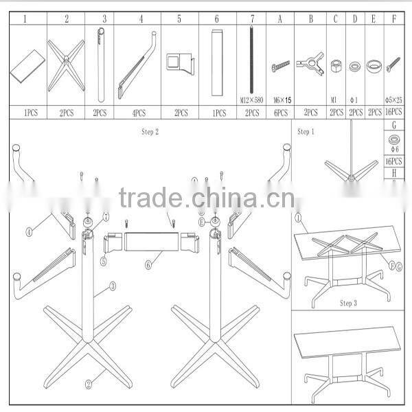 segmented conference table, Aluminium table leg, replica table CT-609