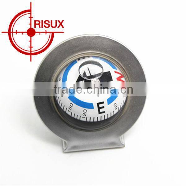 Adjustable Angle Plastic Car Compass with Adhesive Mount