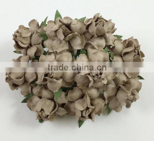 Soft Brown, Tapue Small Handmade Mulberry Paper Flower, Wedding Party, Scrap-booking Crafts, Wholesale