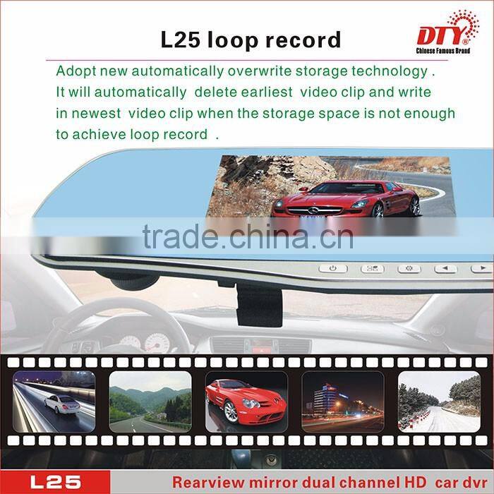 4.3 inch tft lcd screen rearview mirror car dvr,car dvr camera car reverse camera, hd car rearview mirror, L25