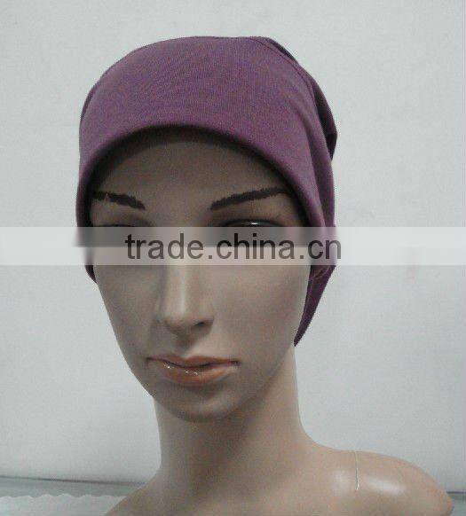 C002 plain tube underscarf with stiff on front,cotton underscarf and hats