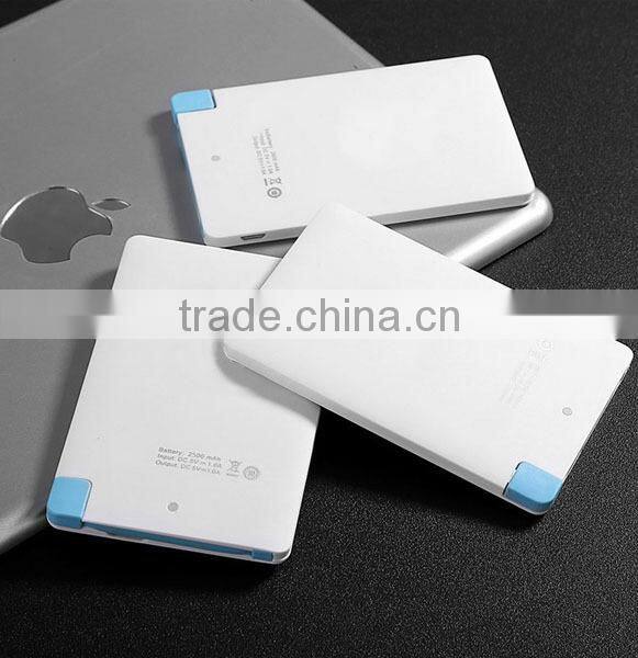 2016 Gleese Wholesale Power Bank Credit Size Different Colors Pocket Power Bank