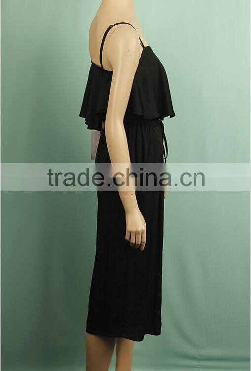 Summer backless black women minions jumpsuit WD14123469