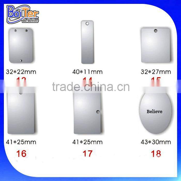 Custom Made Metal Rectangle Dog Tag/Engraved Blank Personalized Stainless Steel Rectangle Dog Tag Necklace